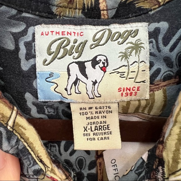 Vtg Big Dog Mens Hawaiian All Over Golf Floral Button Down Sz XL Beachy Summer - Picture 5 of 6